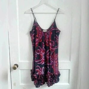 Haven Silk Floral Strapless Dress Formal Wedding Size Small Petite